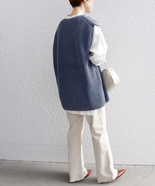 SHIPS any(シップス エニィ)の「SHIPS any:〈手洗い可能〉オーバーダイ ベスト◇(ベスト・レディース・ネイビー/オレンジ/ベージュ・ONE SIZE)」の10枚目の写真