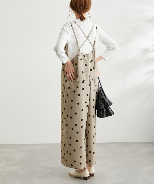 ROPE' PICNIC（ロペピクニック）の「【WEB限定】ドット柄オールインワン（サロペット/オーバーオール・レディース・ブラック系その他/グレー系その他・38）」の4枚目の写真