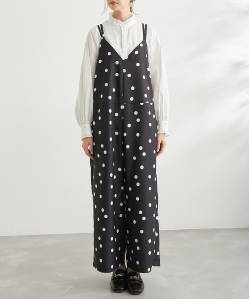 ROPE' PICNIC（ロペピクニック）の「【WEB限定】ドット柄オールインワン（サロペット/オーバーオール・レディース・ブラック系その他/グレー系その他・38）」の8枚目の写真