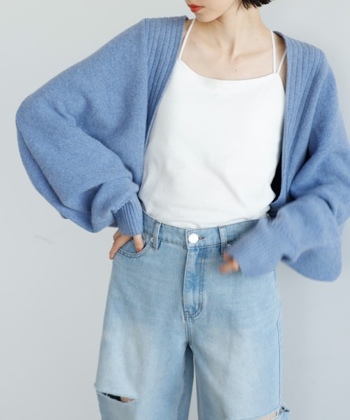 GeeRA(ジーラ)の「ふんわり柔らかニットボレロカーディガン(カーディガン/ボレロ・レディース・ブラック/アイボリー/ブルー・SMALL/MEDIUM/LARGE/X-LARGE)」の15枚目の写真