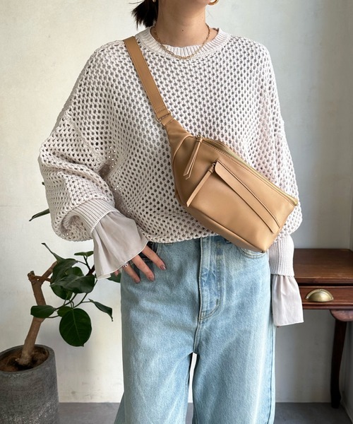 DouDou(ドゥドゥ)の「【WEB限定】メッシュプルオーバー(Tシャツ/カットソー・レディース・オフホワイト/ライトグリーン/グレイッシュベージュ・FREE)」の10枚目の写真