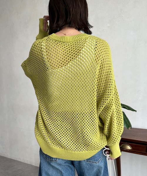 DouDou(ドゥドゥ)の「【WEB限定】メッシュプルオーバー(Tシャツ/カットソー・レディース・オフホワイト/ライトグリーン/グレイッシュベージュ・FREE)」の21枚目の写真