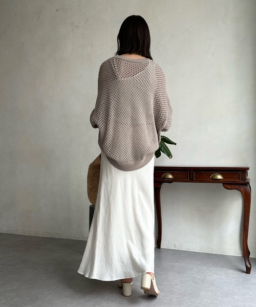 新品　Dou Dou 【WEB限定】 ネップメッシュプルオーバー　オフホワイト WEB限定】メッシュプルオーバー（Tシャツ/カットソー）｜DouDou