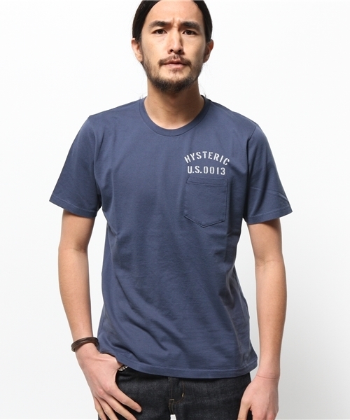 HYSTERIC GLAMOUR（ヒステリックグラマー）の「TRANS LOVE ACADEMY pt ポケ付T-SH（Tシャツ/カットソー・メンズ・ホワイト/イエロー/ネイビー/チャコールグレー・MEDIUM/LARGE/SMALL）」の4枚目の写真