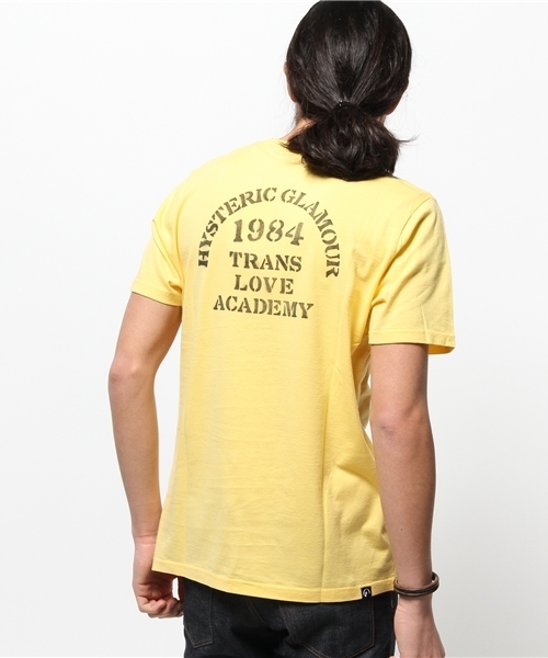 HYSTERIC GLAMOUR（ヒステリックグラマー）の「TRANS LOVE ACADEMY pt ポケ付T-SH（Tシャツ/カットソー・メンズ・ホワイト/イエロー/ネイビー/チャコールグレー・MEDIUM/LARGE/SMALL）」の7枚目の写真