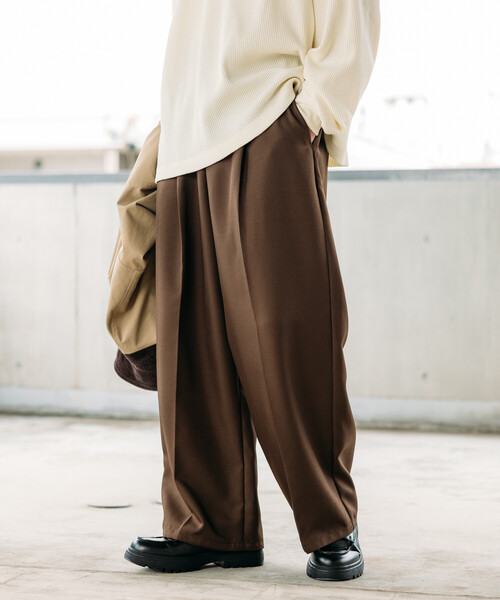 限定展開 ワイドシルエット スタプレツイル イージースラックス