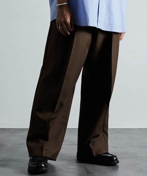 FREAK'S STORE(フリークスストア)の「限定展開 ワイドシルエット スタプレツイル イージースラックス/ワイドスラックス(スラックス・メンズ・ネイビー/ブラック/チャコールグレー/ブラウン・LARGE/SMALL/MEDIUM)」の18枚目の写真