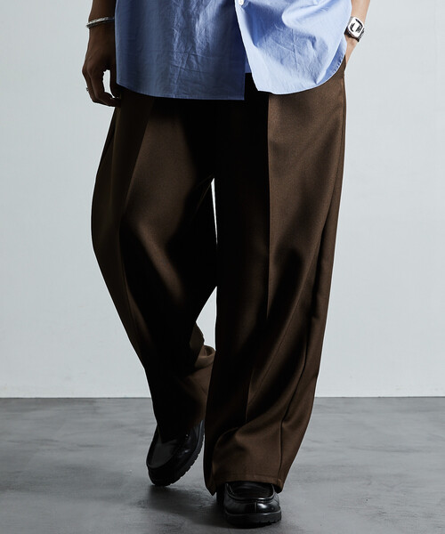 FREAK'S STORE(フリークスストア)の「限定展開 ワイドシルエット スタプレツイル イージースラックス/ワイドスラックス(スラックス・メンズ・ネイビー/ブラック/チャコールグレー/ブラウン・LARGE/SMALL/MEDIUM)」の19枚目の写真