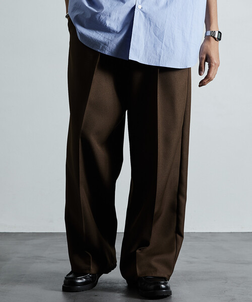 FREAK'S STORE(フリークスストア)の「限定展開 ワイドシルエット スタプレツイル イージースラックス/ワイドスラックス(スラックス・メンズ・ネイビー/ブラック/チャコールグレー/ブラウン・LARGE/SMALL/MEDIUM)」の20枚目の写真