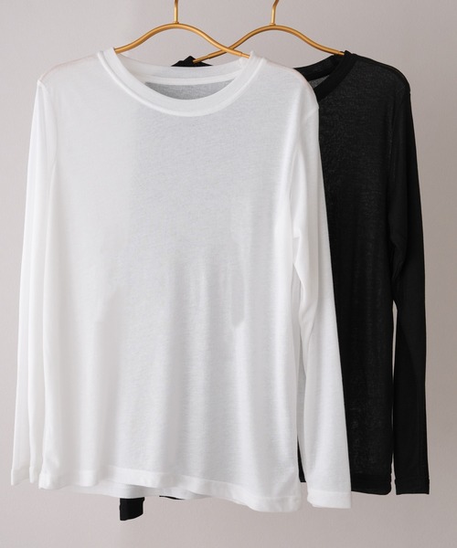 IAMUSE（アイアミューズ）の「シアーゆるトップス S0903【IAMUSE】（Tシャツ/カットソー・レディース・ブラック/ホワイト・FREE）」の22枚目の写真