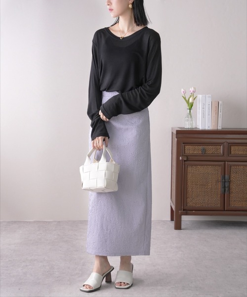 IAMUSE（アイアミューズ）の「シアーゆるトップス S0903【IAMUSE】（Tシャツ/カットソー・レディース・ブラック/ホワイト・FREE）」の18枚目の写真