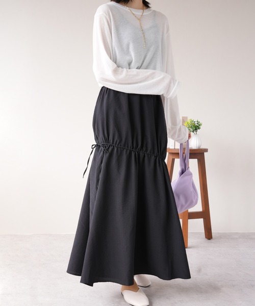 IAMUSE（アイアミューズ）の「シアーゆるトップス S0903【IAMUSE】（Tシャツ/カットソー・レディース・ブラック/ホワイト・FREE）」の6枚目の写真