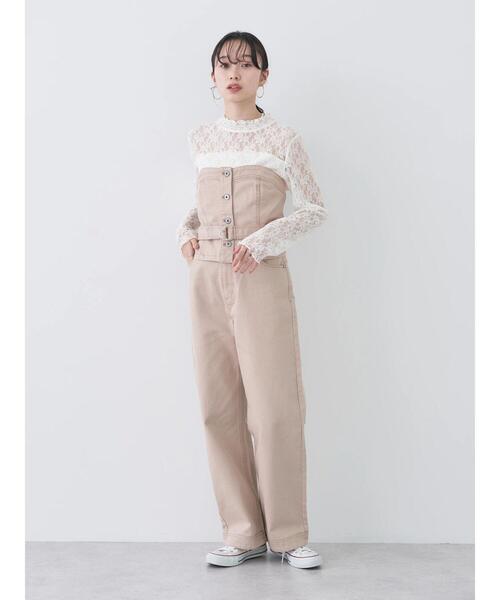 earth music&ecology（アースミュージックアンドエコロジー）の「レースドッキングプルオーバー（Tシャツ/カットソー・レディース・ブラック/アイボリー/ミント/ピンクベージュ・S/M）」の18枚目の写真