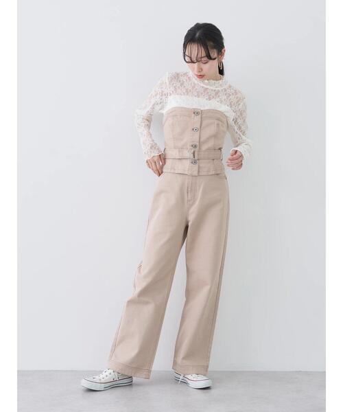 earth music&ecology（アースミュージックアンドエコロジー）の「レースドッキングプルオーバー（Tシャツ/カットソー・レディース・ブラック/アイボリー/ミント/ピンクベージュ・S/M）」の17枚目の写真