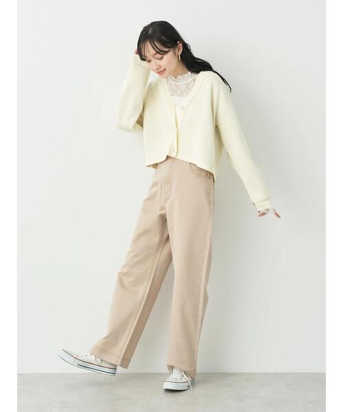 earth music&ecology（アースミュージックアンドエコロジー）の「レースドッキングプルオーバー（Tシャツ/カットソー・レディース・ブラック/アイボリー/ミント/ピンクベージュ・S/M）」の15枚目の写真