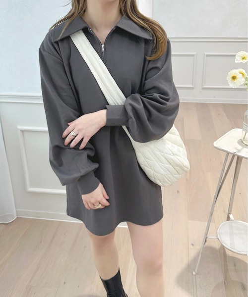 apres jour（アプレジュール）の「カットポロミニワンピース【ZOZOTOWN限定アイテム】（ワンピース・レディース・グレイッシュベージュ/ブラック系その他/アイボリー・X-LARGE/フリー）」の13枚目の写真