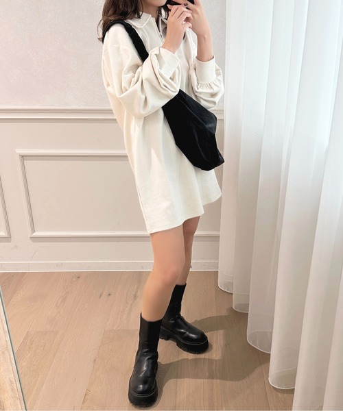 apres jour（アプレジュール）の「カットポロミニワンピース【ZOZOTOWN限定アイテム】（ワンピース・レディース・グレイッシュベージュ/ブラック系その他/アイボリー・X-LARGE/フリー）」の11枚目の写真