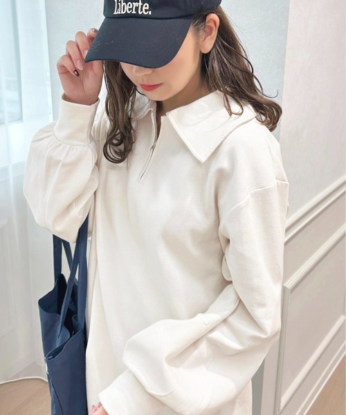 apres jour（アプレジュール）の「カットポロミニワンピース【ZOZOTOWN限定アイテム】（ワンピース・レディース・グレイッシュベージュ/ブラック系その他/アイボリー・X-LARGE/フリー）」の5枚目の写真