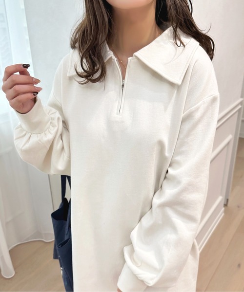 apres jour（アプレジュール）の「カットポロミニワンピース【ZOZOTOWN限定アイテム】（ワンピース・レディース・グレイッシュベージュ/ブラック系その他/アイボリー・X-LARGE/フリー）」の4枚目の写真