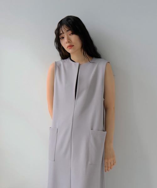 hellam（へラム）の「スキッパージャンパースカート（ジャンパースカート・レディース・グレー/ブラック/グリーン/アイボリー・FREE）」の4枚目の写真