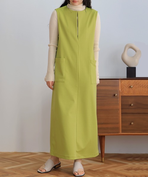 hellam（へラム）の「スキッパージャンパースカート（ジャンパースカート・レディース・グレー/ブラック/グリーン/アイボリー・FREE）」の22枚目の写真