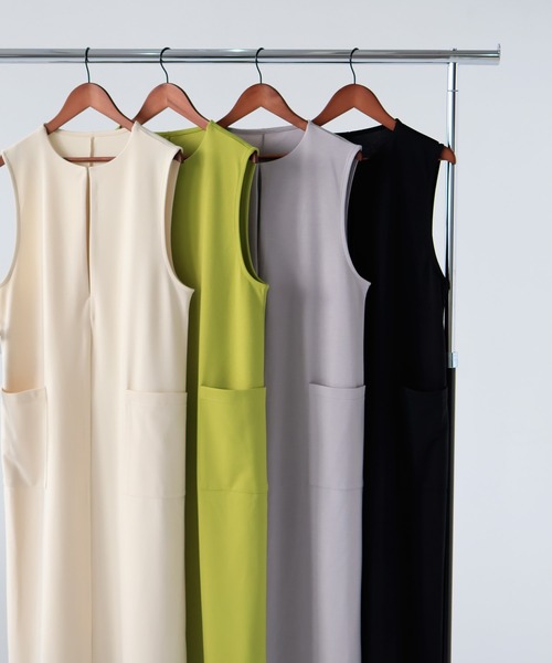 hellam（へラム）の「スキッパージャンパースカート（ジャンパースカート・レディース・グレー/ブラック/グリーン/アイボリー・FREE）」の7枚目の写真