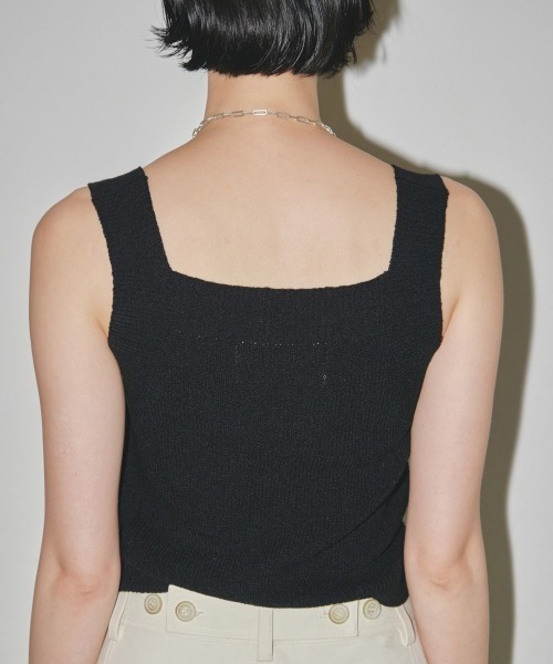 TODAYFUL(トゥデイフル)の「TODAYFUL(トゥデイフル) "Square Knit Tanktop"スクエアニットタンクトップ/12210509(タンクトップ・レディース・ベージュ/キナリ/ブラック・ONE SIZE)」の8枚目の写真