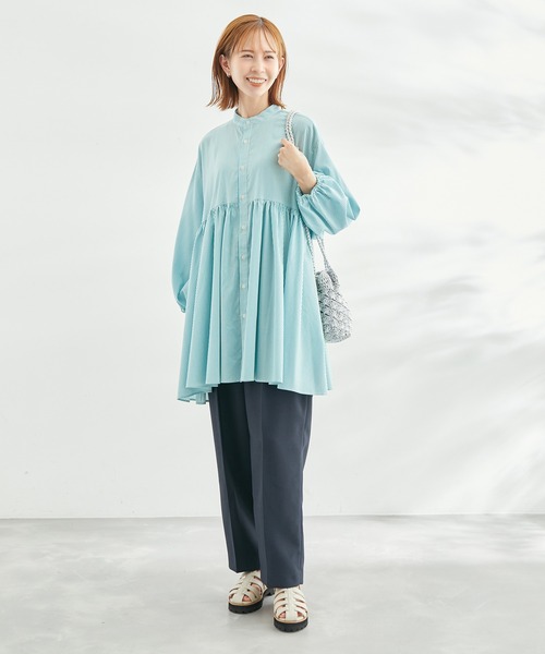 ROPE' PICNIC(ロペピクニック)の「【WEB限定】洗える/デザインチュニックブラウス(シャツ/ブラウス・レディース・ブラック/ブルー系その他4・38)」の6枚目の写真