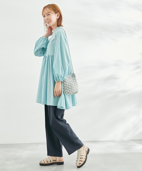 ROPE' PICNIC(ロペピクニック)の「【WEB限定】洗える/デザインチュニックブラウス(シャツ/ブラウス・レディース・ブラック/ブルー系その他4・38)」の13枚目の写真
