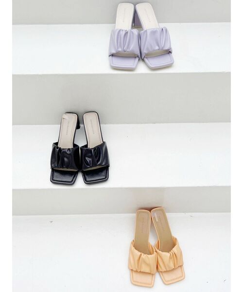 MERCURYDUO(マーキュリーデュオ)の「スクエアトゥギャザーサンダル(サンダル・レディース・オレンジ/ラベンダー/ダークブラウン・38/36)」の14枚目の写真