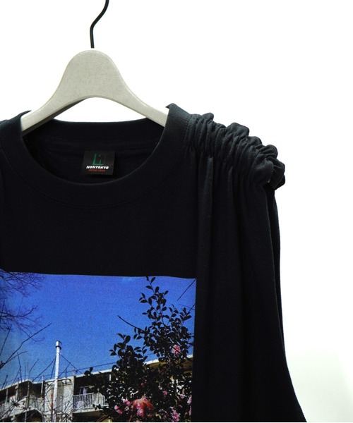 other - ノントーキョー ピンクガーデンギャザーCS Tシャツ カットソー 黒 ノントーキョー ピンクガーデンギャザーCS Tシャツ カットソー 黒