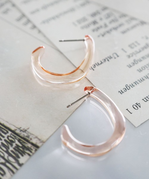 niko and...(ニコアンド)の「クリアアーチピアス(ピアス(両耳用)・レディース・その他/ベージュ/パープル・0)」の2枚目の写真