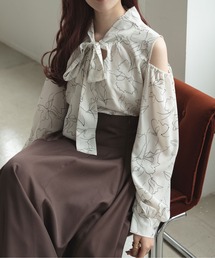 Ambre Ciel | 2WAY肩開きリボンブラウス/【WEB/EC限定商品】(シャツ/ブラウス)