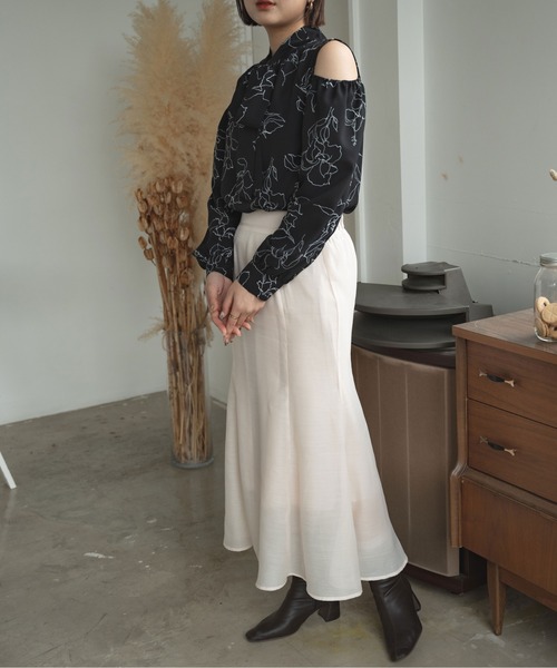 Ambre Ciel（アンブルシエル）の「２WAY肩開きリボンブラウス／【WEB/EC限定商品】（シャツ/ブラウス・レディース・ブラック/アイボリー/ベージュ・FREE）」の13枚目の写真
