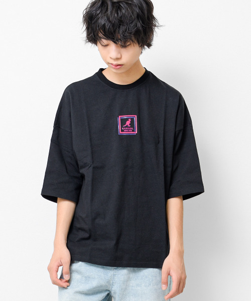 KANGOL KIDS(カンゴールキッズ)の「KANGOL 別注蛍光シリコンプリントスーパービッグTシャツ(Tシャツ/カットソー・キッズ・ブラック/オフホワイト/ライトグレー・120/130/140/150)」の3枚目の写真