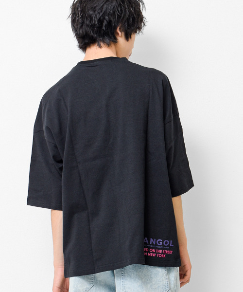 KANGOL KIDS(カンゴールキッズ)の「KANGOL 別注蛍光シリコンプリントスーパービッグTシャツ(Tシャツ/カットソー・キッズ・ブラック/オフホワイト/ライトグレー・120/130/140/150)」の6枚目の写真