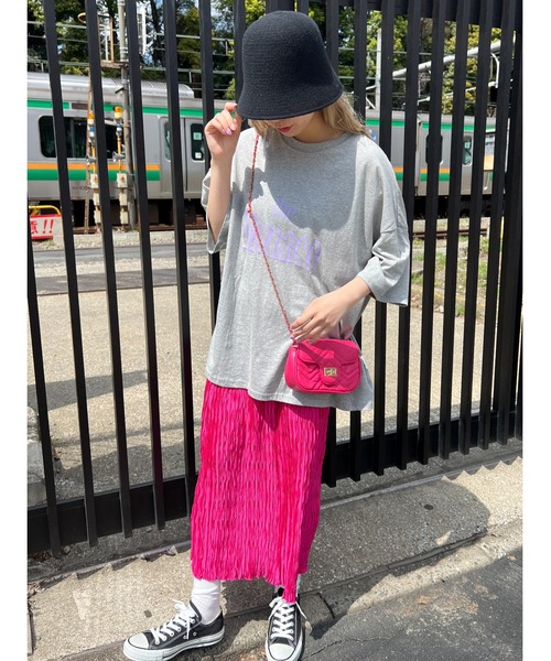 WC（ダブル シー）の「クリンクルサテンロングスカート（スカート・レディース・ピンク/グリーン/ブラック/レッド・FREE）」の9枚目の写真