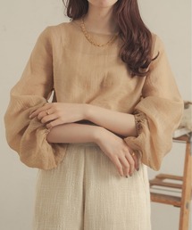 袖ボリュームシアートップス/【WEB/EC限定商品】