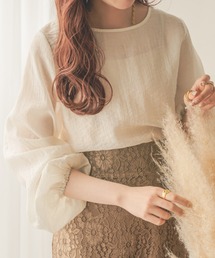 袖ボリュームシアートップス/【WEB/EC限定商品】