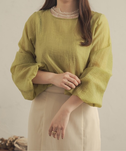 Ambre Neige(アンブルネージュ)の「袖ボリュームシアートップス/【WEB/EC限定商品】(シャツ/ブラウス・レディース・ライトグリーン/ベージュ/アイボリー・FREE)」の17枚目の写真