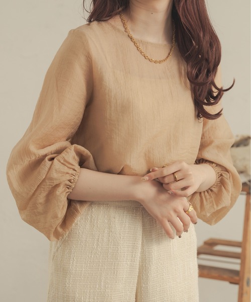 Ambre Neige(アンブルネージュ)の「袖ボリュームシアートップス/【WEB/EC限定商品】(シャツ/ブラウス・レディース・ライトグリーン/ベージュ/アイボリー・FREE)」の22枚目の写真