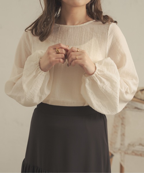 Ambre Neige(アンブルネージュ)の「袖ボリュームシアートップス/【WEB/EC限定商品】(シャツ/ブラウス・レディース・ライトグリーン/ベージュ/アイボリー・FREE)」の11枚目の写真