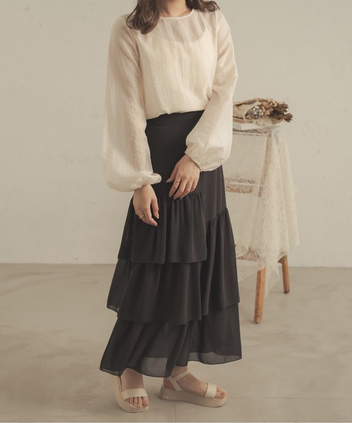 Ambre Neige(アンブルネージュ)の「袖ボリュームシアートップス/【WEB/EC限定商品】(シャツ/ブラウス・レディース・ライトグリーン/ベージュ/アイボリー・FREE)」の14枚目の写真