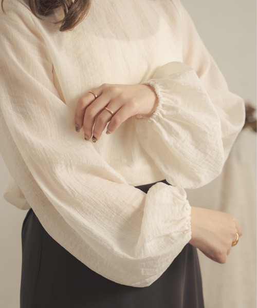 Ambre Neige(アンブルネージュ)の「袖ボリュームシアートップス/【WEB/EC限定商品】(シャツ/ブラウス・レディース・ライトグリーン/ベージュ/アイボリー・FREE)」の10枚目の写真