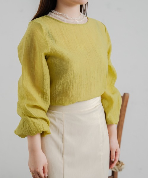 Ambre Neige(アンブルネージュ)の「袖ボリュームシアートップス/【WEB/EC限定商品】(シャツ/ブラウス・レディース・ライトグリーン/ベージュ/アイボリー・FREE)」の8枚目の写真