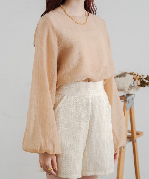Ambre Neige(アンブルネージュ)の「袖ボリュームシアートップス/【WEB/EC限定商品】(シャツ/ブラウス・レディース・ライトグリーン/ベージュ/アイボリー・FREE)」の6枚目の写真