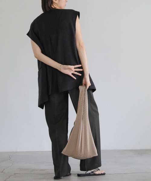 select MOCA（セレクトモカ）の「タックプリーツストライプハンドバッグ（ハンドバッグ・レディース・ベージュ系その他/ブラック・FREE）」の17枚目の写真