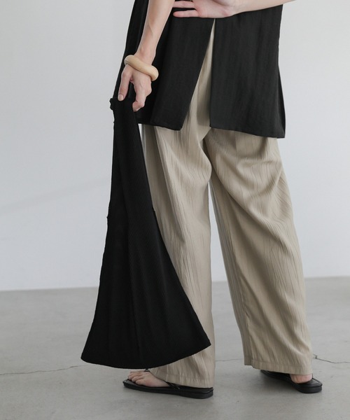 select MOCA（セレクトモカ）の「タックプリーツストライプハンドバッグ（ハンドバッグ・レディース・ベージュ系その他/ブラック・FREE）」の21枚目の写真