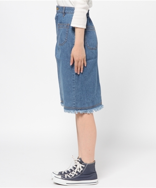 Omekashi(オメカシ)の「【Omekashi】デニムタイトスカート(デニムスカート・レディース・ブルー/ネイビー・フリ-)」の5枚目の写真