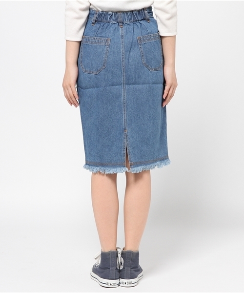 Omekashi(オメカシ)の「【Omekashi】デニムタイトスカート(デニムスカート・レディース・ブルー/ネイビー・フリ-)」の6枚目の写真